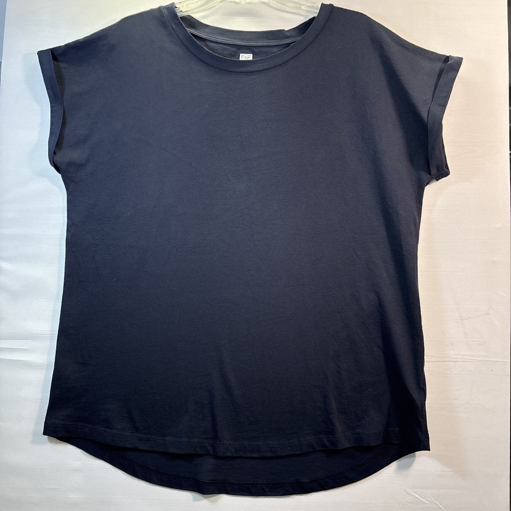 F&F womens Navy C Sleeveless‎ Pullover top casual travel T-shirt US12, UK16